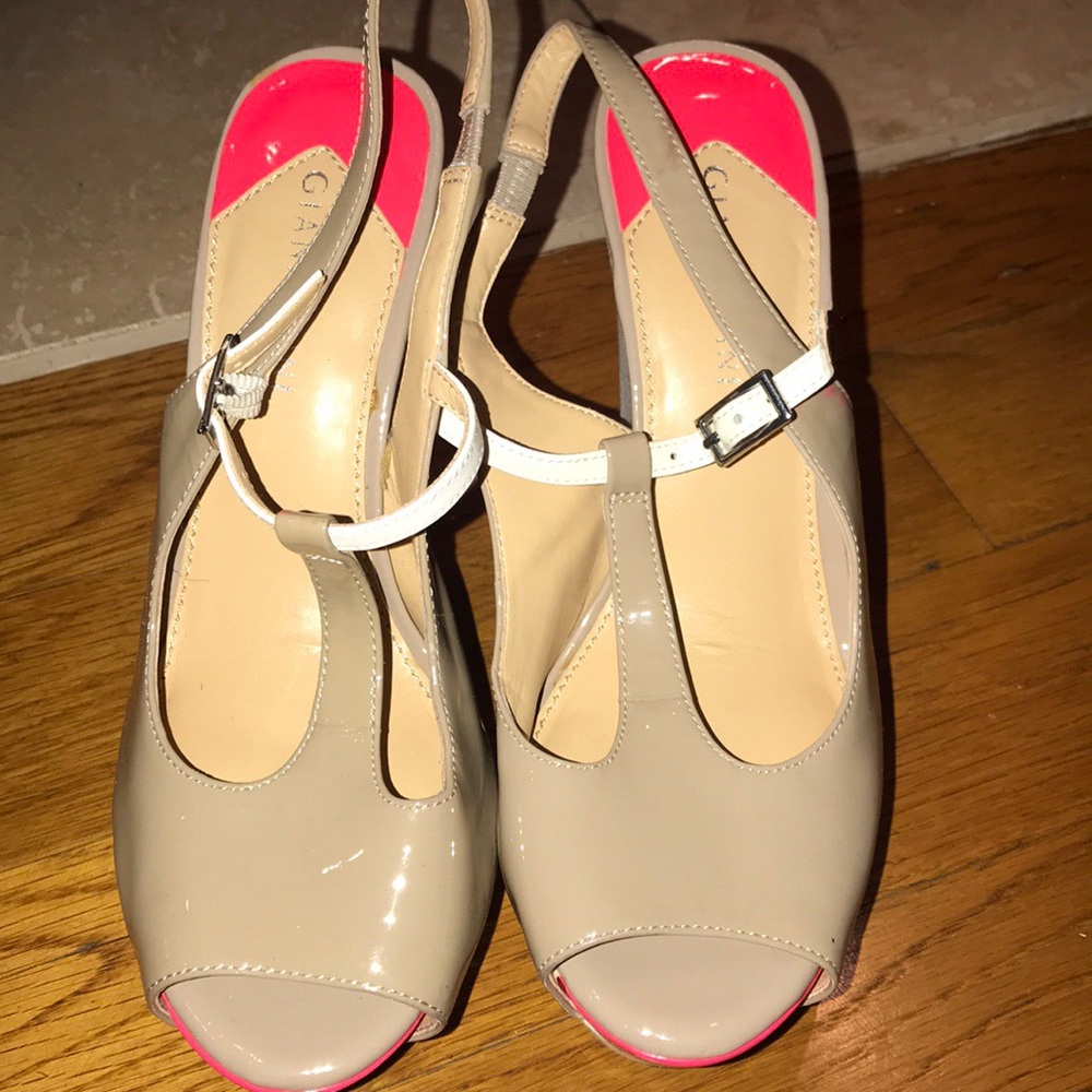 Tan wedge heels